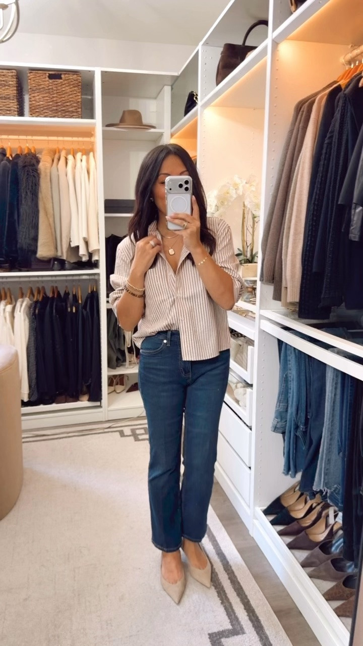 A shirt with mini rhinestone details throughout- the perfect way to elevate a basic piece.

Everything is TTS
@mango #ad

#LTKOver40 #LTKootd #LTKSeasonal
