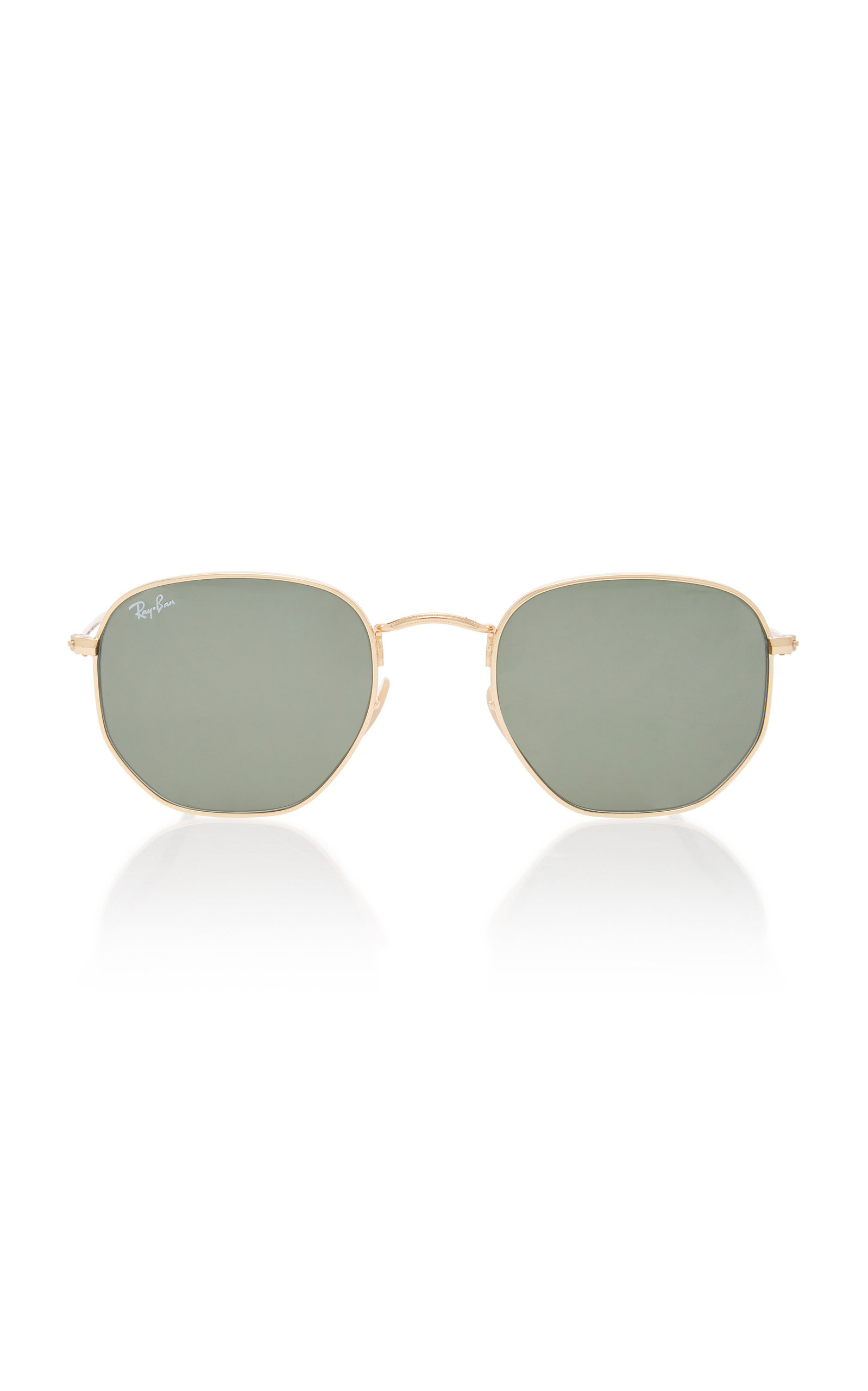 Ray-Ban Hexagon-Frame Gold-Tone Sunglasses | Moda Operandi Global
