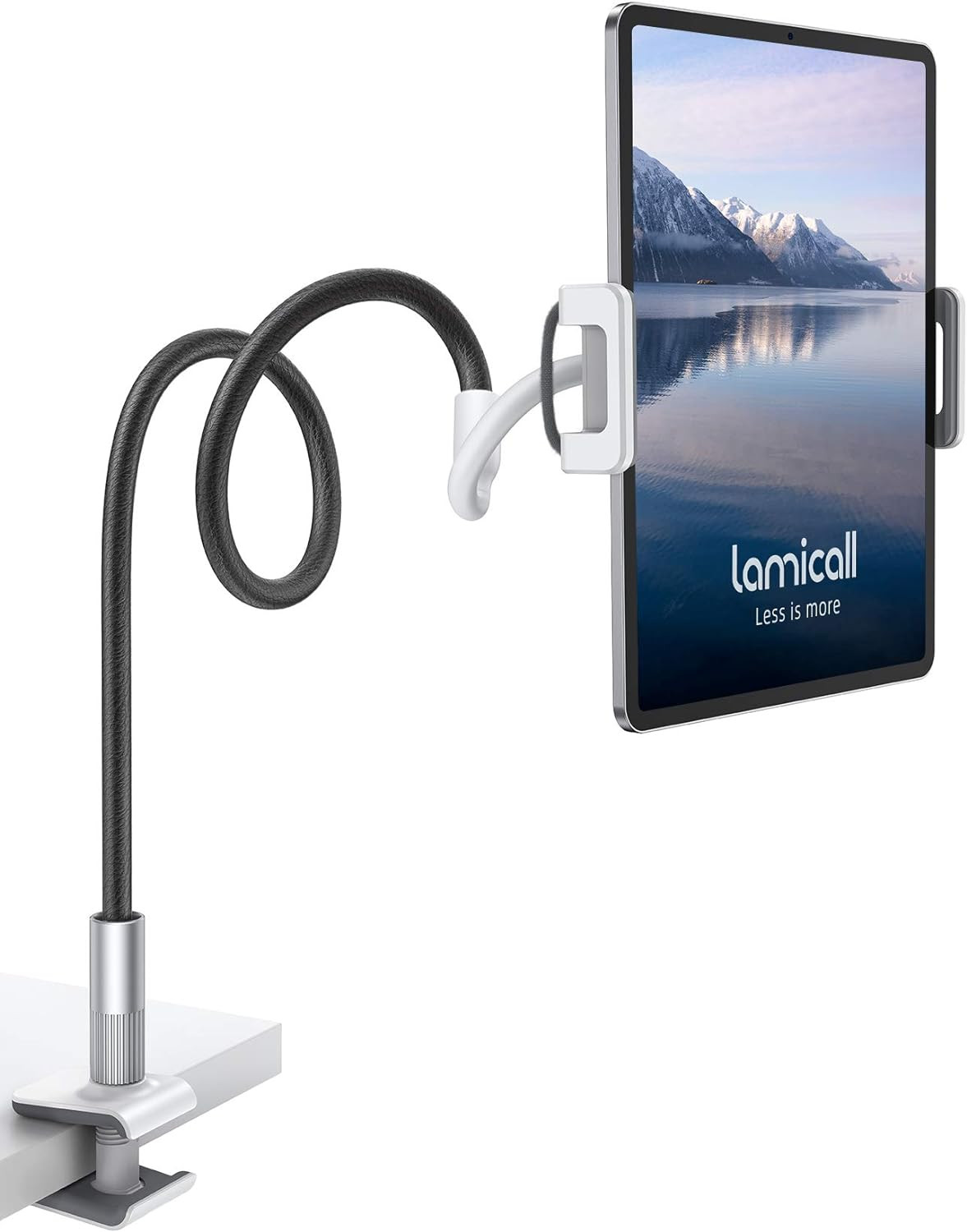 Lamicall Gooseneck Tablet Holder, Tablet Mount : Flexible Arm Clip Tablet Stand for Bed, Tablet D... | Amazon (US)