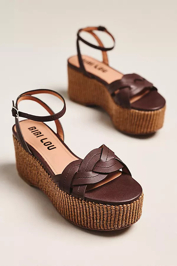 Bibi Lou Raffia Platform Heel Sandals | Anthropologie (US)
