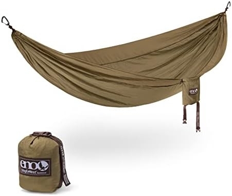 ENO, Eagles Nest Outfitters DoubleNest Lightweight Camping Hammock, 1 to 2 Person, Khaki/Maroon | Amazon (US)