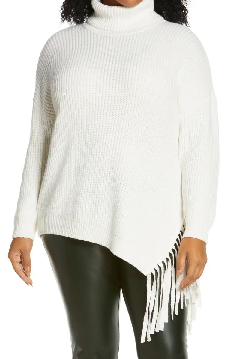 Asymmetric Fringe Cotton Blend Sweater | Nordstrom