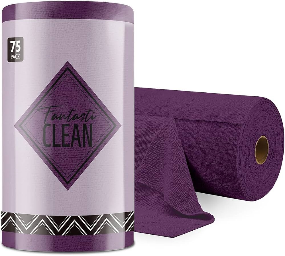 Fantasticlean Microfiber Cleaning Cloth Roll -75 Pack, Tear Away Towels, 12" x 12", Reusable Wash... | Amazon (US)