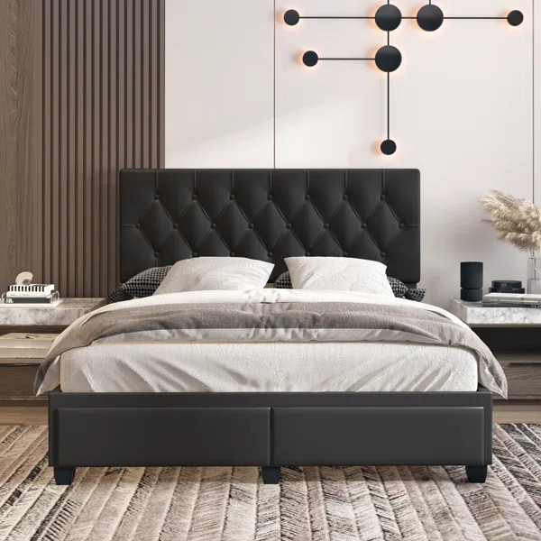 Verona Faux Leather Upholstered Tufted Platform Storage Bed Frame | Wayfair North America