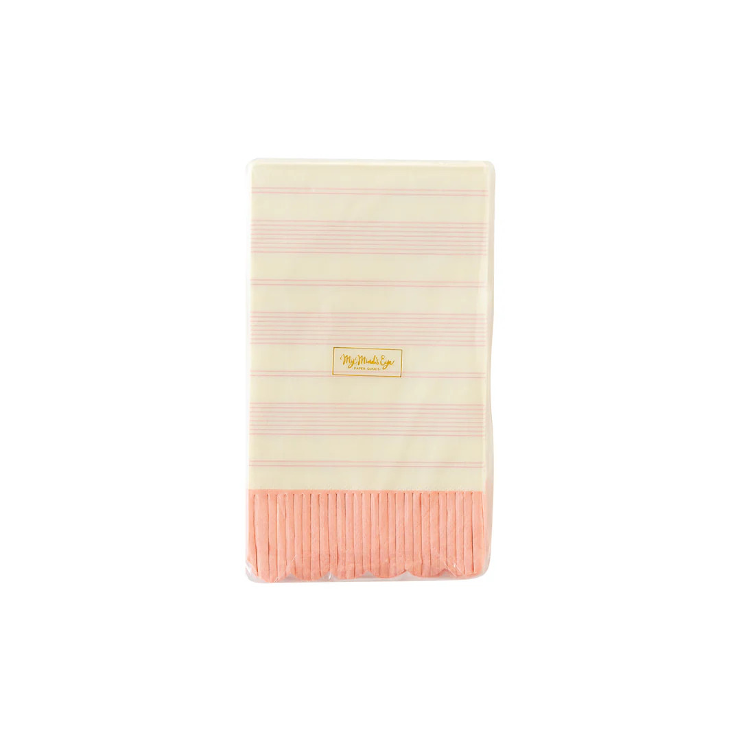 Pink Striped Fringed Guest Napkin | My Mind's Eye