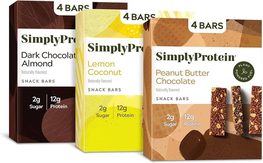 SimplyProtein Low Carb Protein Bar, Pack of 12, Variety Pack, Plant Based High Protein, Low Sugar... | Amazon (US)