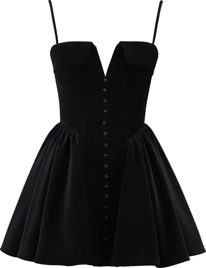 Selina Fit & Flare Velvet Minidress | Nordstrom
