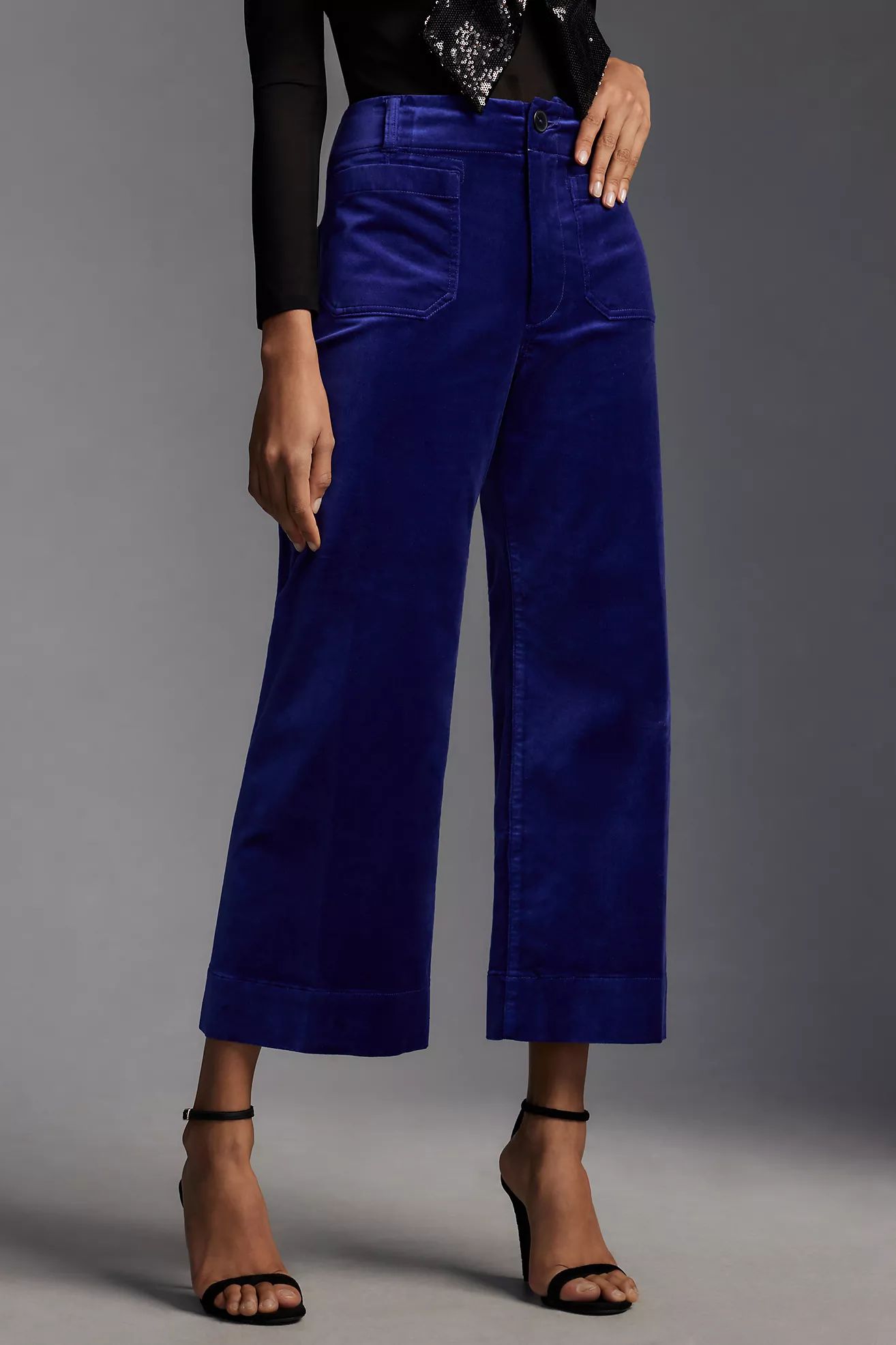 The Colette Cropped Wide-Leg Velvet Pants by Maeve | Anthropologie (US)