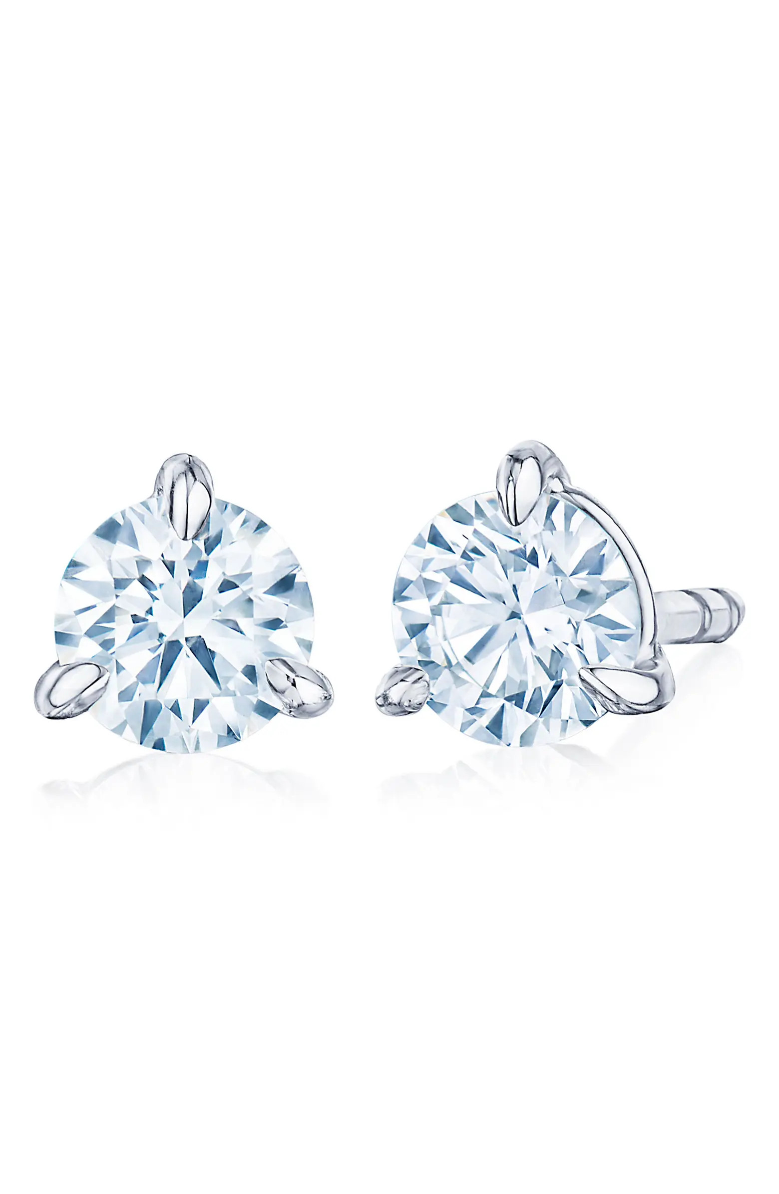 Round Brilliant Cut Diamond & Platinum Stud Earrings - 0.50ct. | Nordstrom