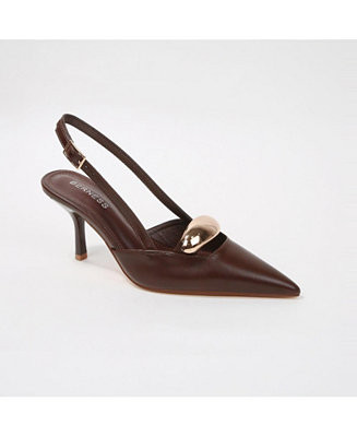 Eltha Slingback Heels with Metallic Dome Accent | Macy's