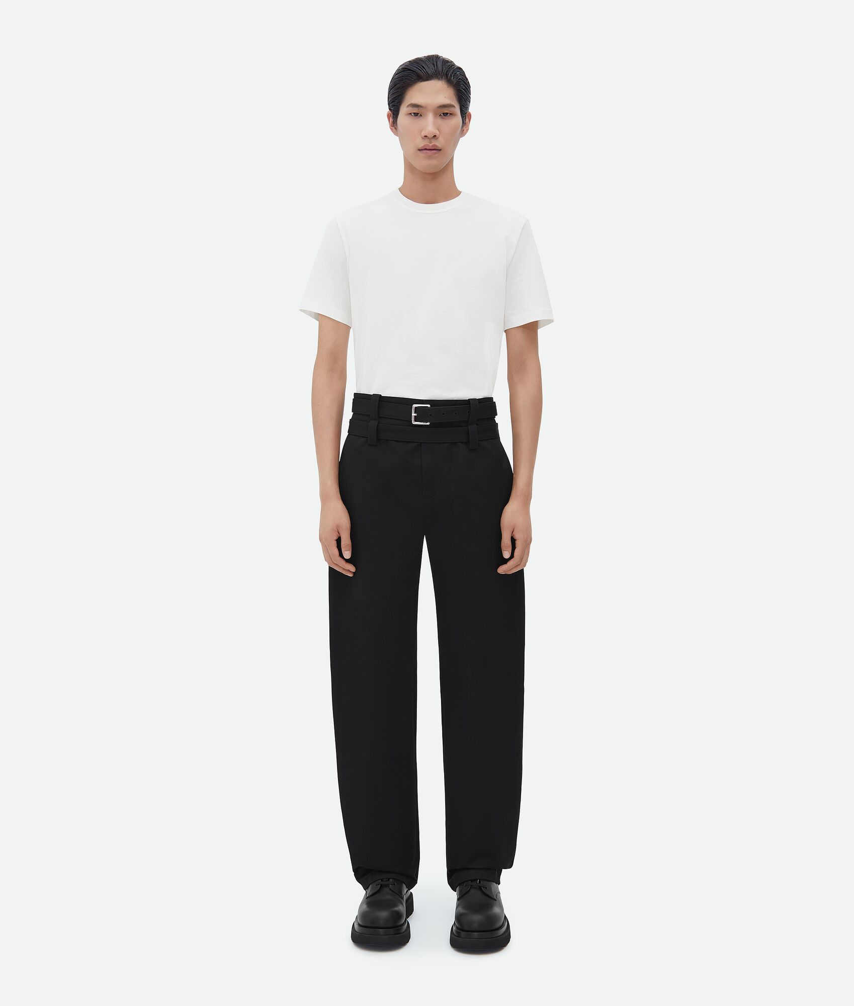 belted cotton twill pants | Bottega Veneta