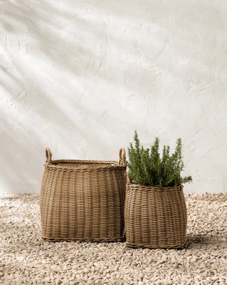 Lightwash Handled Planter Basket Large | McGee & Co. (US)