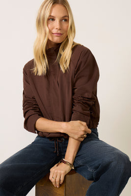 EVEREVE Women's Collins Long Sleeve Raglan Bomber Jacket, Size Small, Brown | Evereve