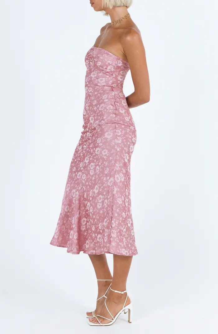 Princess Polly Salvin Floral Strapless Midi Dress | Nordstrom | Nordstrom