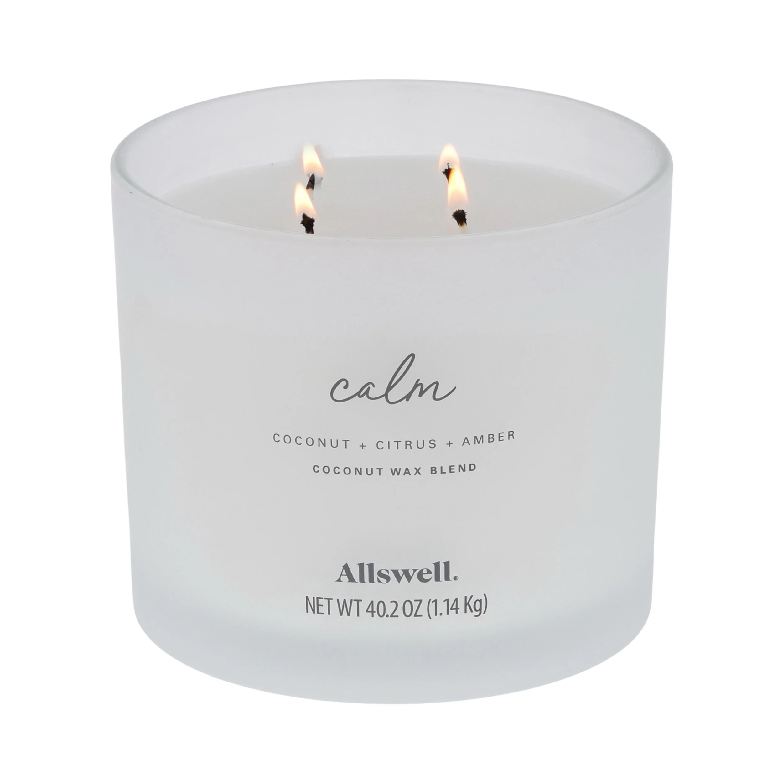 Allswell Calm (Coconut + Citrus + Amber) Scented 4-Wick Spa Jar Candle 40.2oz | Walmart (US)