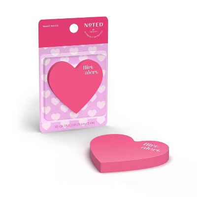 Noted by Post-it 3"x3" With Love Heart Notes Red Valentine's Day | Target