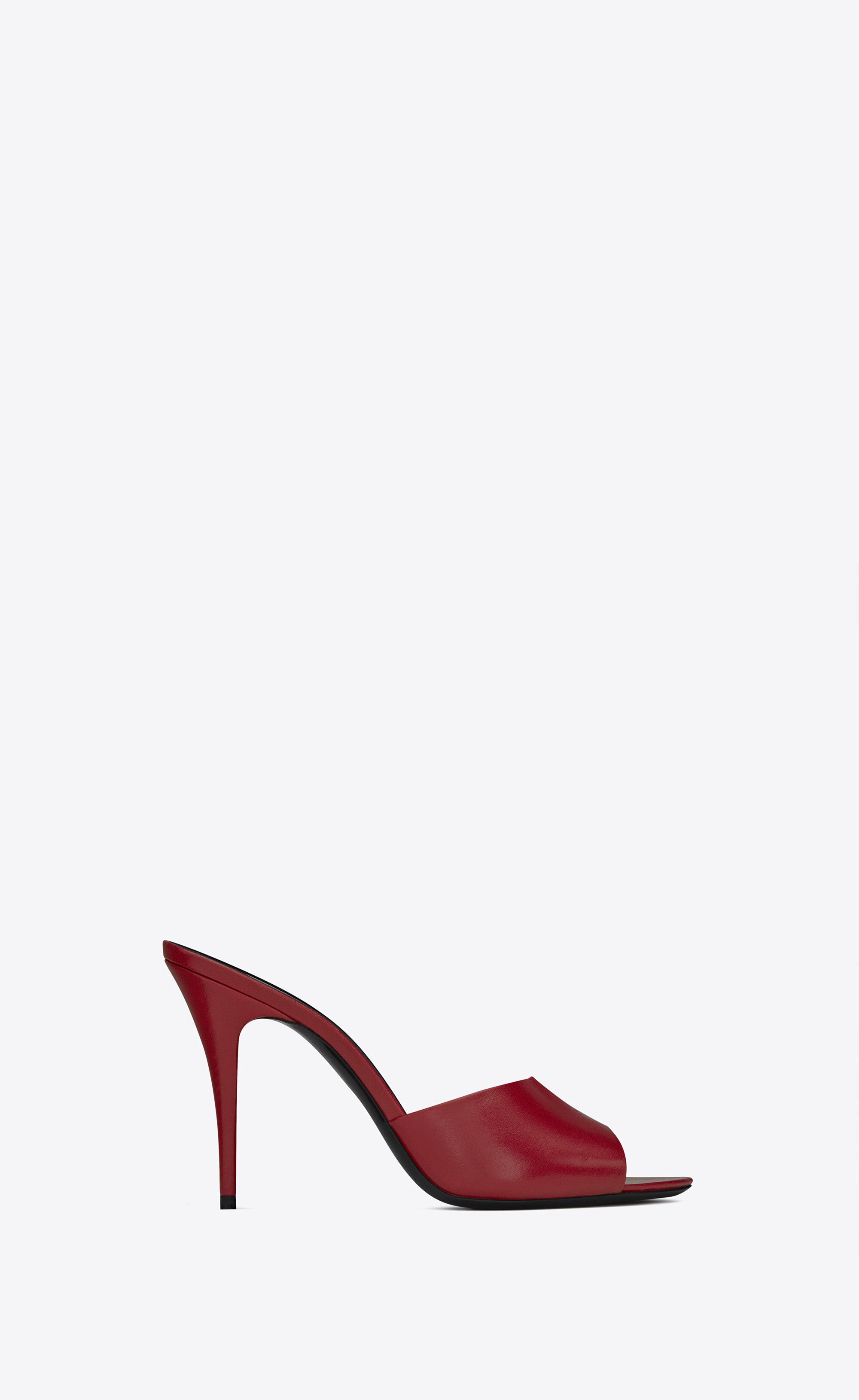 La 16 Mules In Smooth Leather Red 9 | Saint Laurent Inc. (Global)