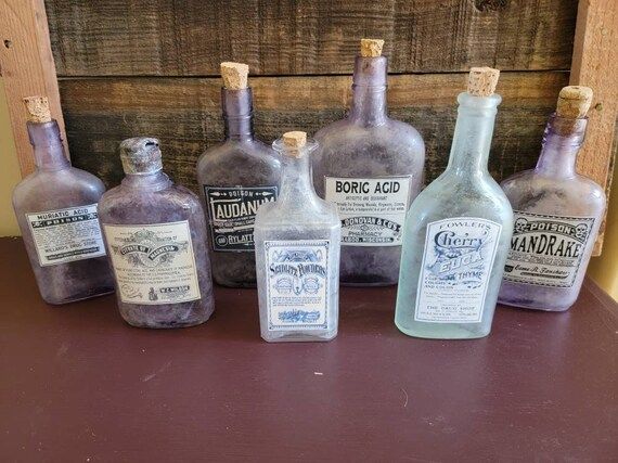 Vintage Apothecary Bottles PICK your POISON Medicine Halloween Medicine Strychnine Boric Acid Lau... | Etsy (US)