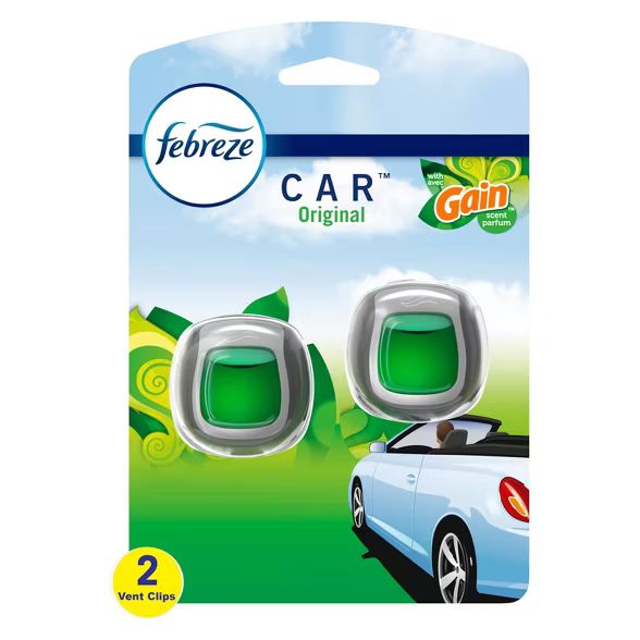 Febreze Car Odor-Eliminating Car Freshener Vent Clip Gain Original -  .06 oz | Target