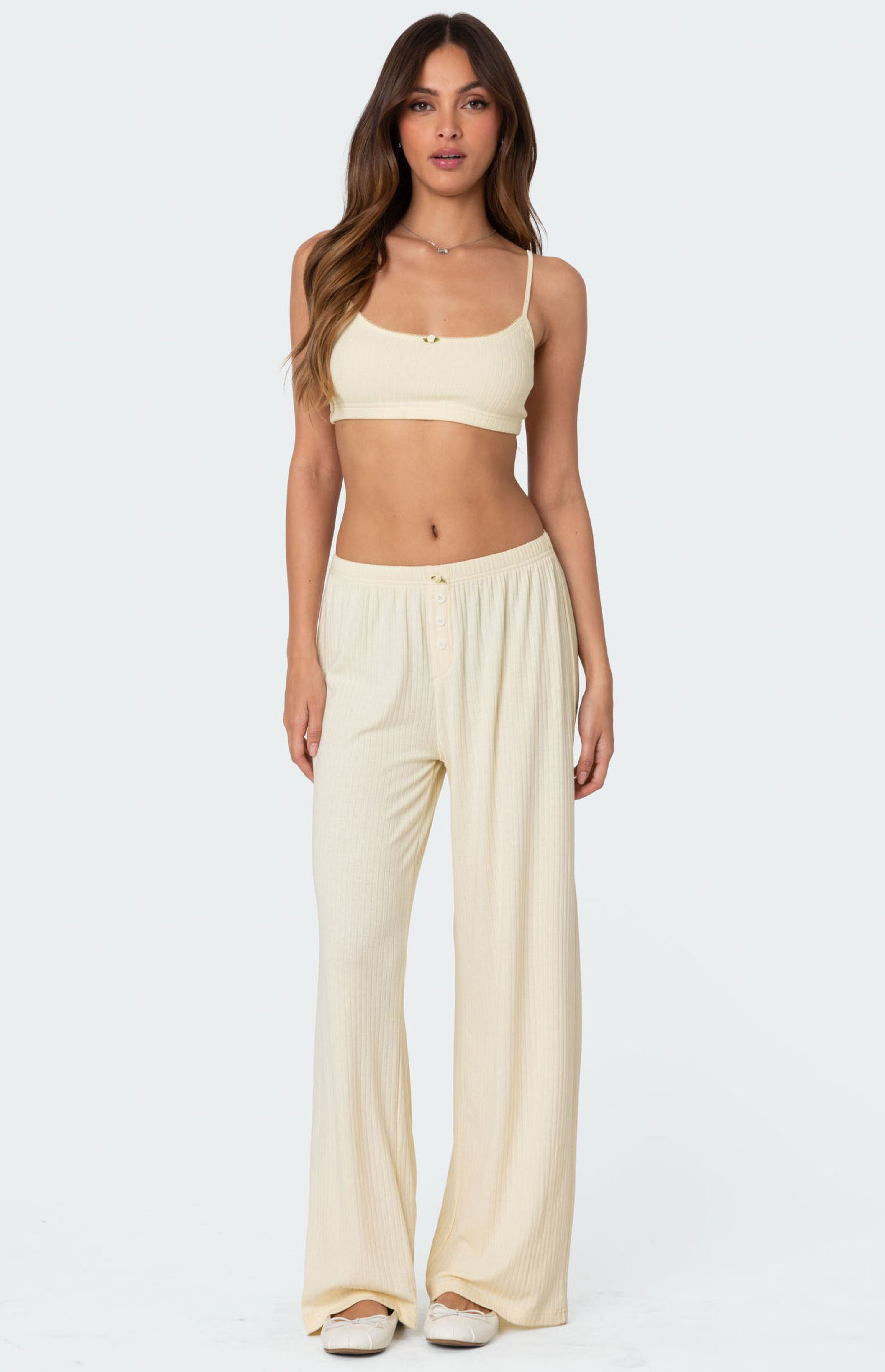 Edikted Lilou Pointelle Pants | PacSun