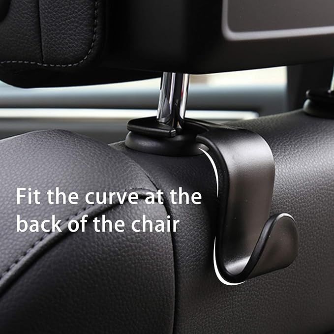 LivTee Black Car Back Seat Headrest Hooks, Car Seat Organizer Accessory for Coats Umbrellas Groce... | Amazon (US)