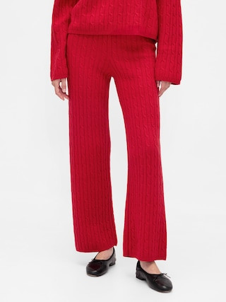 CashSoft Cable-Knit Sweater Pants | Gap (US)