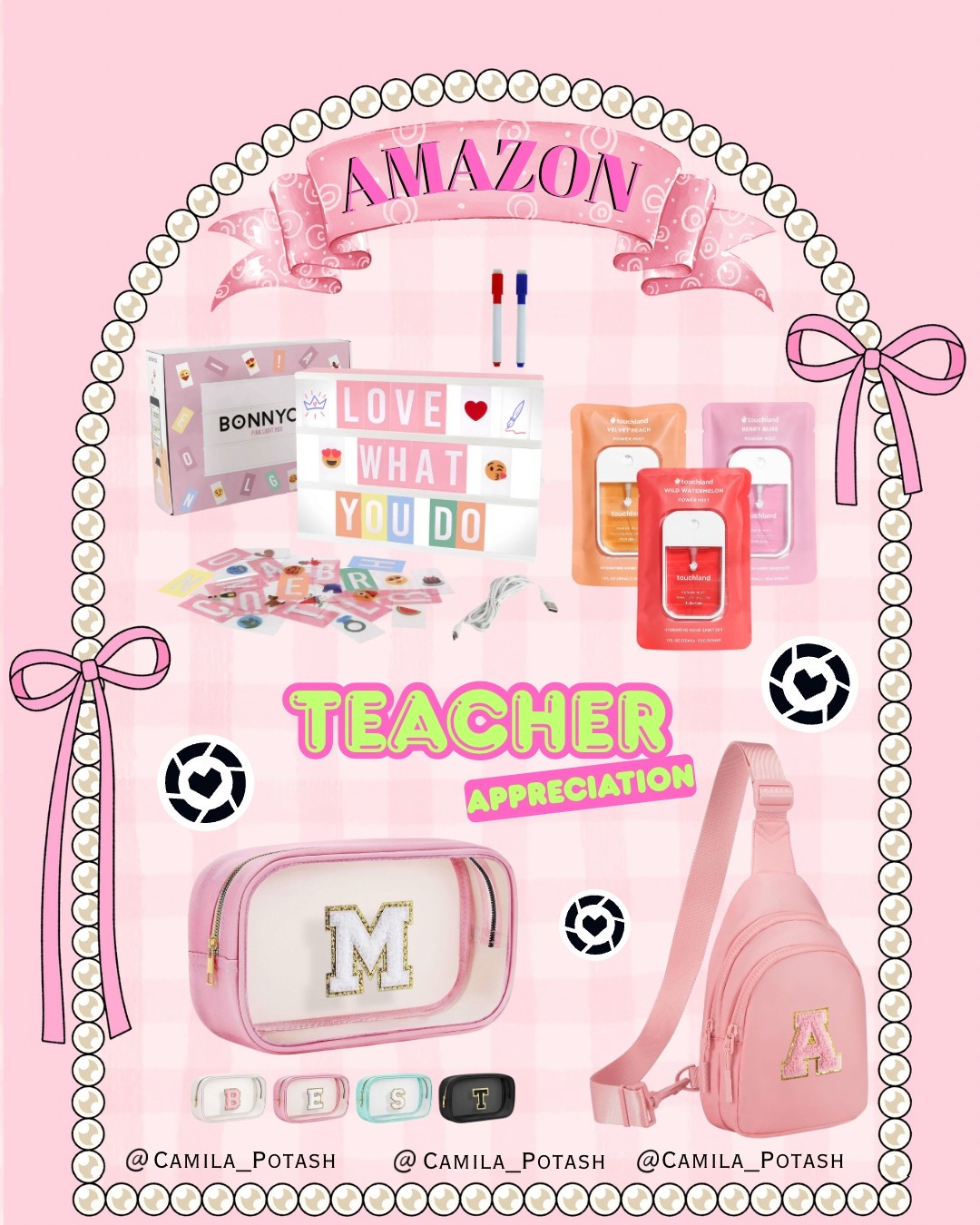 🍏The Cutest Amazon Teacher Gifts You’ll Actually Want to Give!

Looking for unique and affordable Teacher Appreciation Week gifts? I’ve rounded up the cutest and most thoughtful Amazon finds for teachers that are both functional and fun! From personalized bags to a motivational light box, these gifts are perfect for showing your favorite teacher some love!

What’s included:

	•	Custom letter sling bag and makeup pouch (A+ for personalization!)
	•	BEST teacher-themed pens and pouches
	•	“Love What You Do” LED message board for classroom or desk decor
	•	Hydrating hand masks (because teachers deserve self-care too!)
	•	Dry erase markers for classroom essentials

Everything is available Prime on Amazon and budget-friendly—perfect for teacher gifts under $30!



#AmazonTeacherGifts #LTKteacher #TeacherAppreciationWeek #AmazonFinds #AmazonGifts #TeacherGiftIdeas #GiftsForTeachers #AmazonMustHaves #TeachersOfInstagram #LTKunder50 #TeacherFavorites #AmazonStyle #BackToSchoolEssentials #LTKAmazonFinds #ClassroomDecor

#LTKGiftGuide #LTKStyleTip #LTKItBag