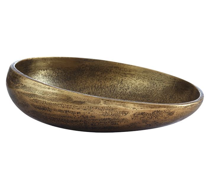Austin Tumbled Metal Serving Bowls | Pottery Barn (US)