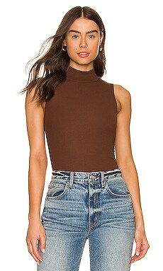 BCBGeneration Mock Neck Bodysuit in Milk Chocolate from Revolve.com | Revolve Clothing (Global)