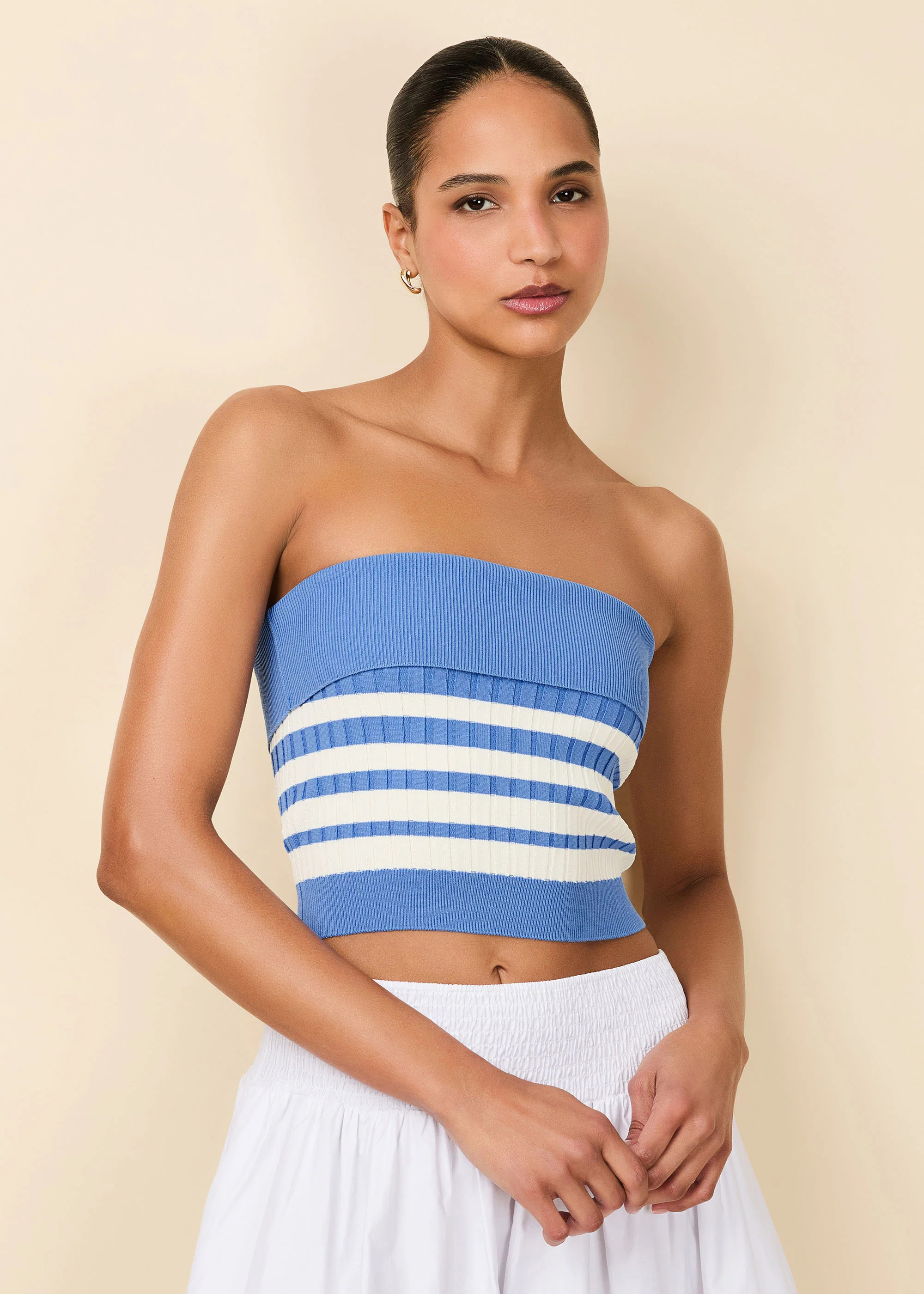 Marnie Top Marina Blue Sunset Stripe | Solid & Striped
