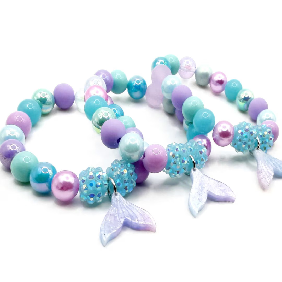Pastel Mermaid Tail Bracelets Party Favors, Girls Sealife Gifts - Etsy | Etsy (US)