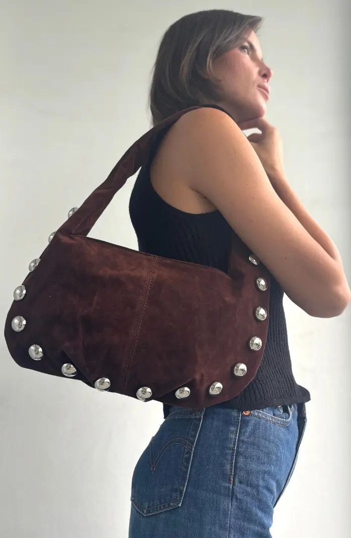 Studded Crescent Shoulder Bag | Nordstrom Rack