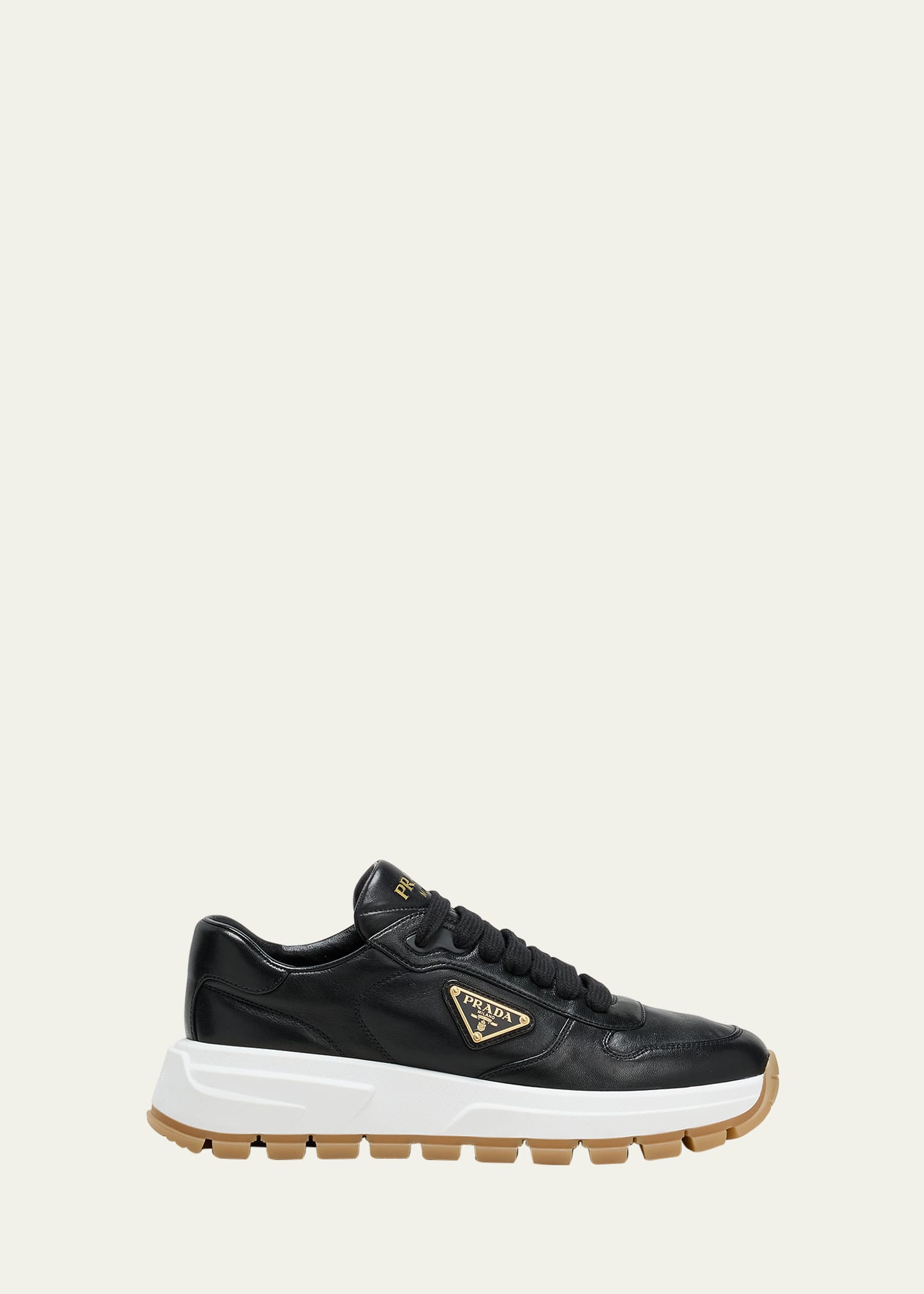 Prada Leather Logo Runner Sneakers | Bergdorf Goodman