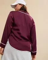 Aerie Off-Duty Satin Piping Shirt | American Eagle Outfitters (US & CA)