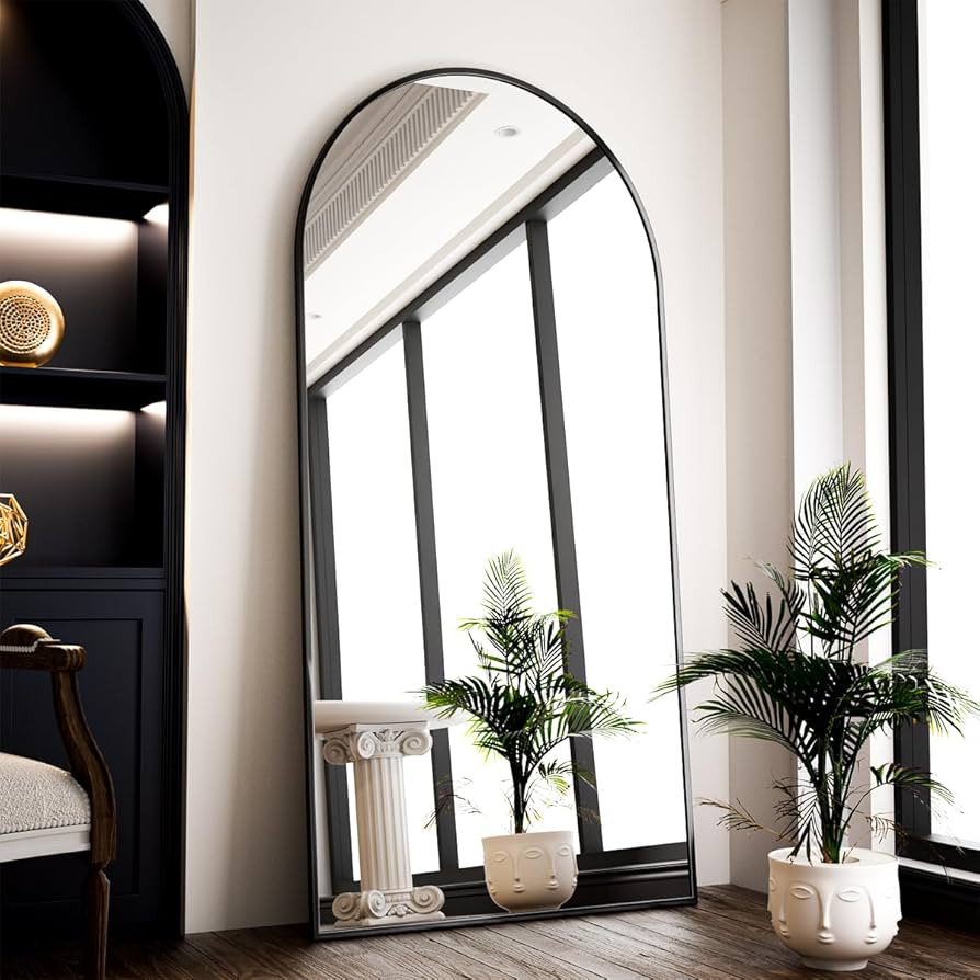 VooBang Oversized Arched Full Length Mirror, 71" x 30" Arch Floor Mirror with Stand, Aluminum All... | Amazon (US)