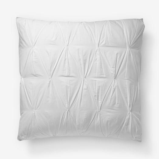 Organic Pintuck Euro Sham, White | West Elm (US)