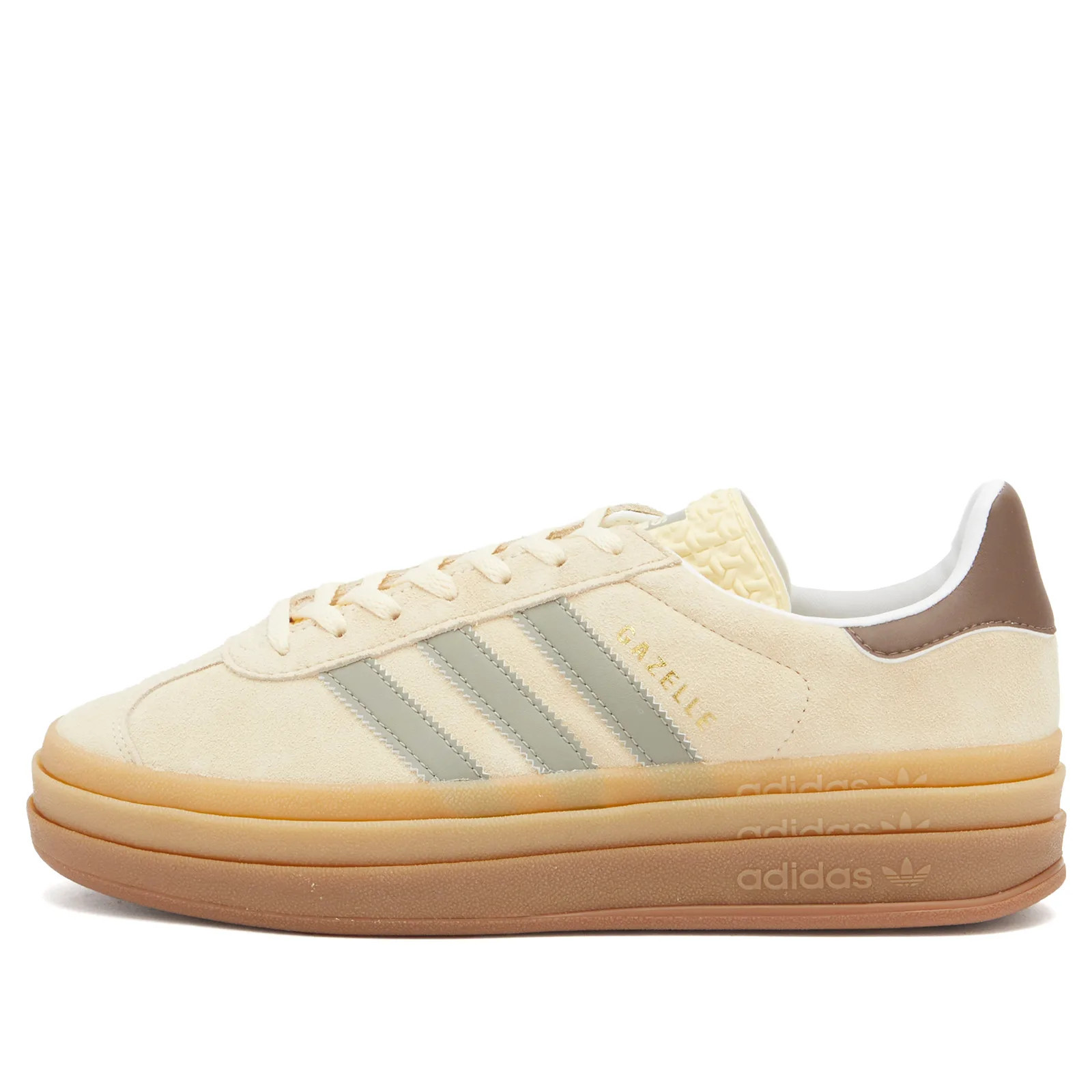 Adidas Women's Gazelle Bold W in Warm Vanilla/Silver Pebble/Earth Strata, Size UK 5.5 | END. Clothing