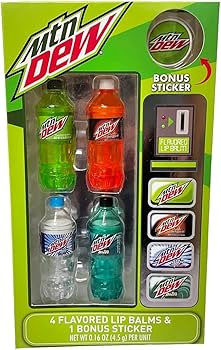 Centric Beauty Mountain Dew Flavored Lip Balm 5-Piece Vending Machine Pack, Green, 5 Piece Set | Amazon (US)