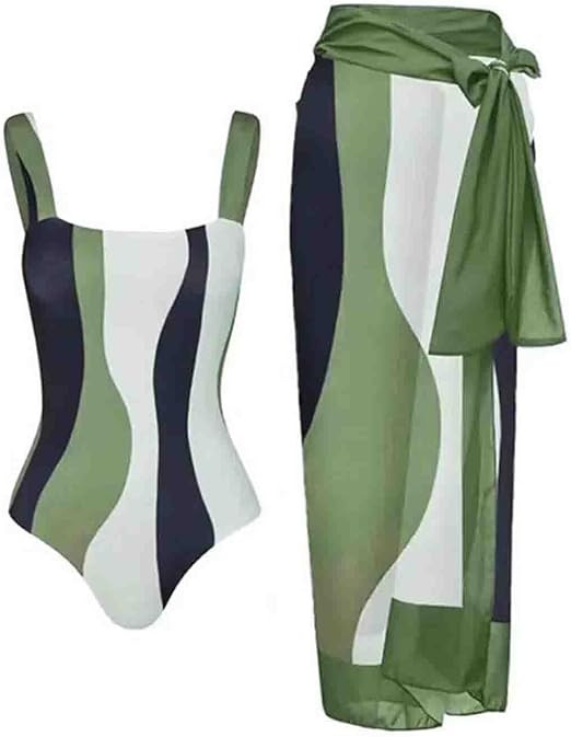 Women's Swimsuit Slimming One Piece Swimwear with Wrap Skirt Beach Fashion Summer Pareo Two Piece... | Amazon (DE)