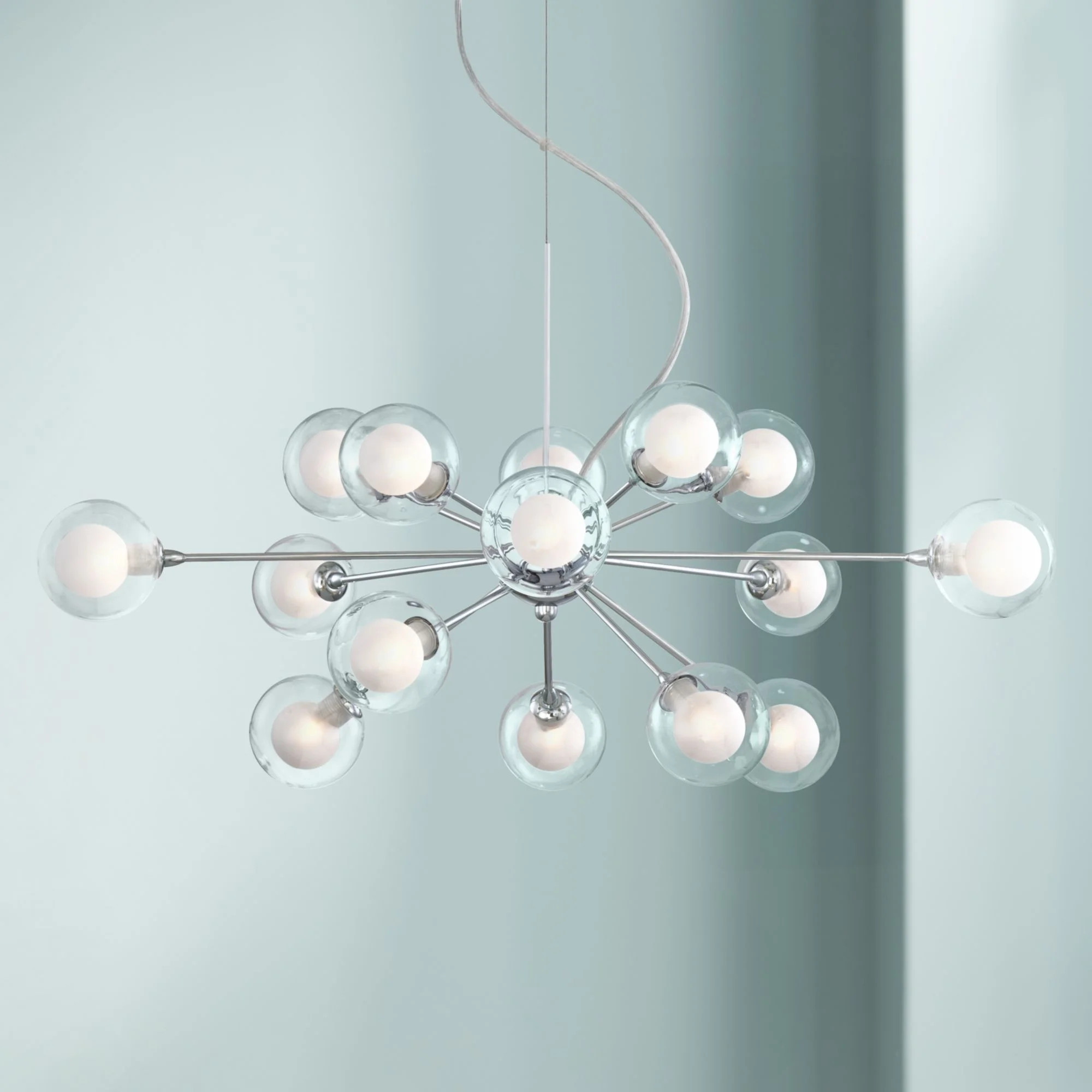 Possini Euro Design Chrome Sputnik Chandelier 30" Wide Mid Century Modern Glass Ball Halogen 15-L... | Walmart (US)