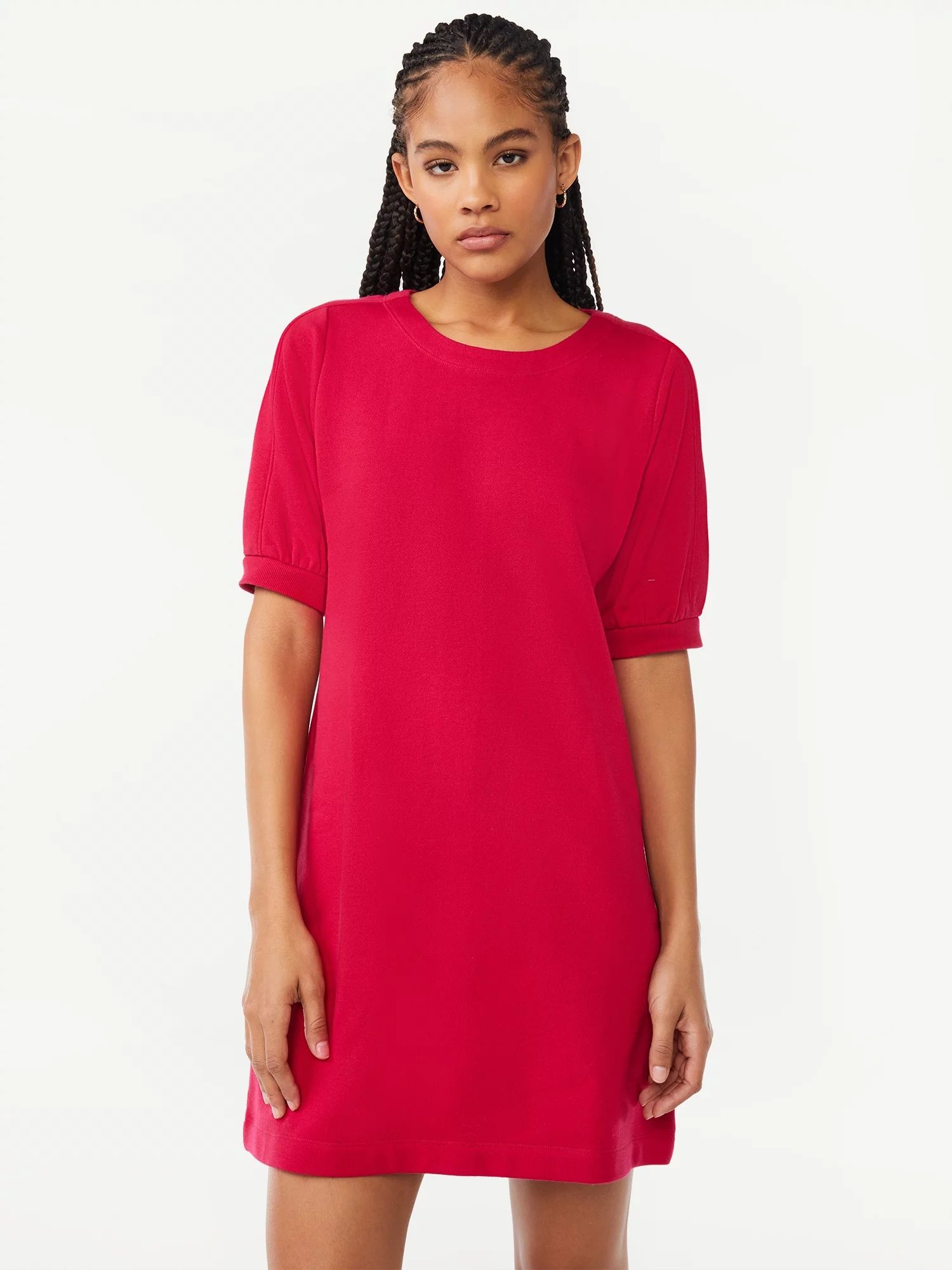 Free Assembly Women's Bow Back Mini Dress with Puff Sleeves | Walmart (US)