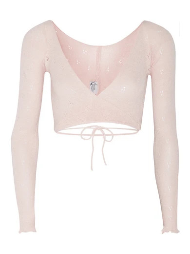 Belle knitted jersey wrap top | NET-A-PORTER (US)