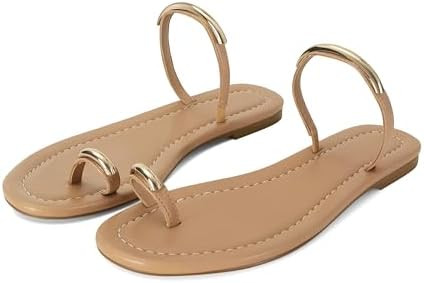 SOVANYOU Women's Toe Ring Thong Sandals Slip On Flat Flip Flops Open-Toe Slide Summer Sandals for... | Amazon (US)