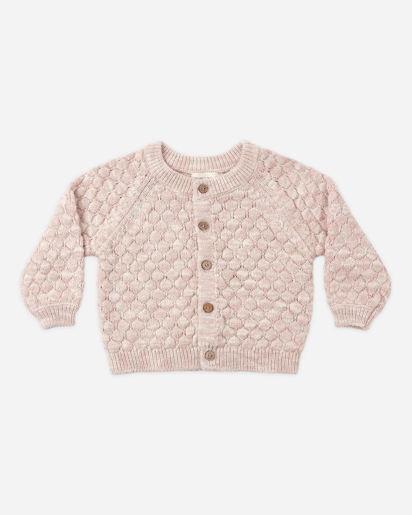 Bubble Knit Cardigan Dusty Rose Speckle | Rylee + Cru