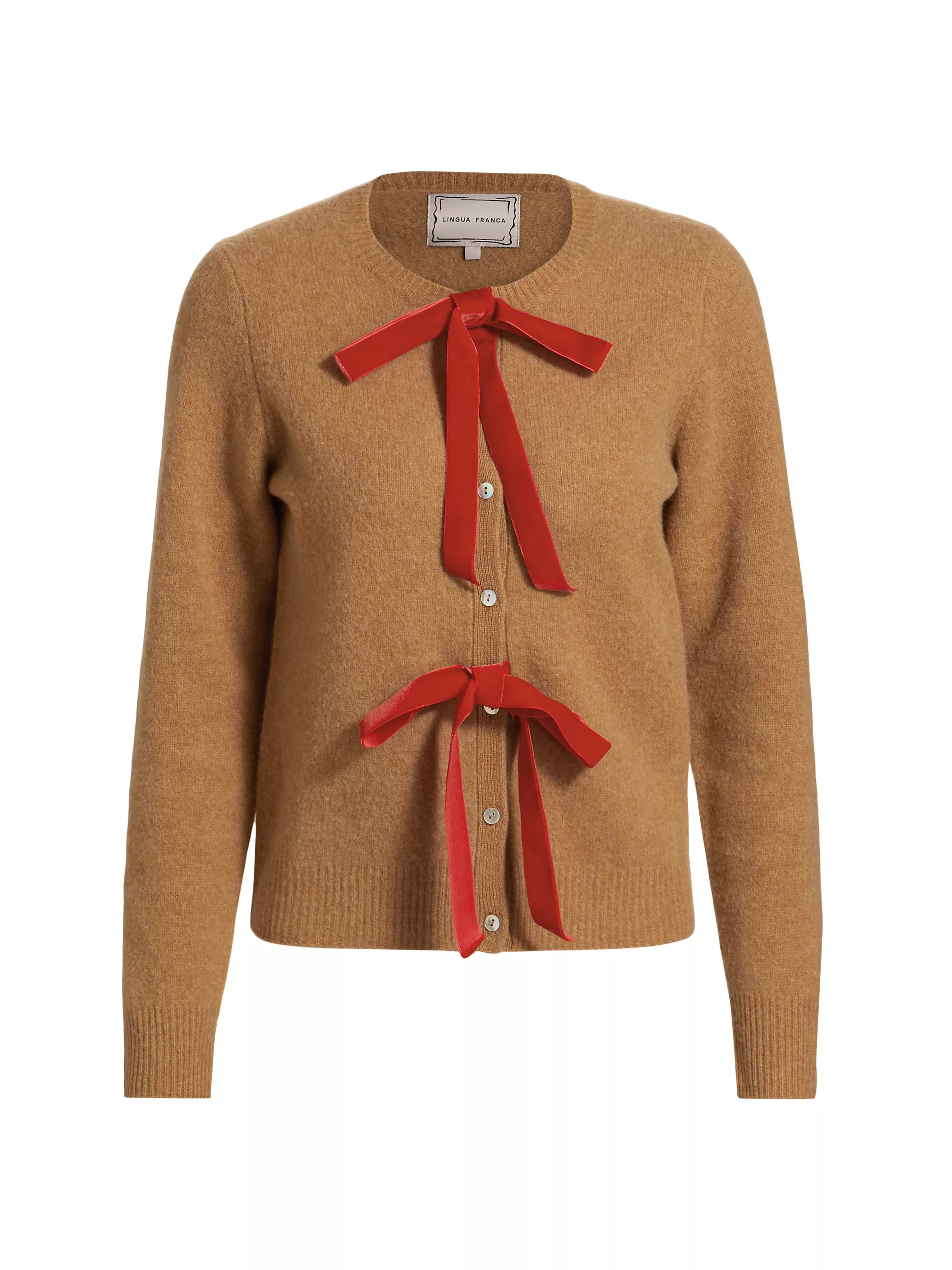 Olivia Bow-Embellished Wool Cardigan | Saks Fifth Avenue