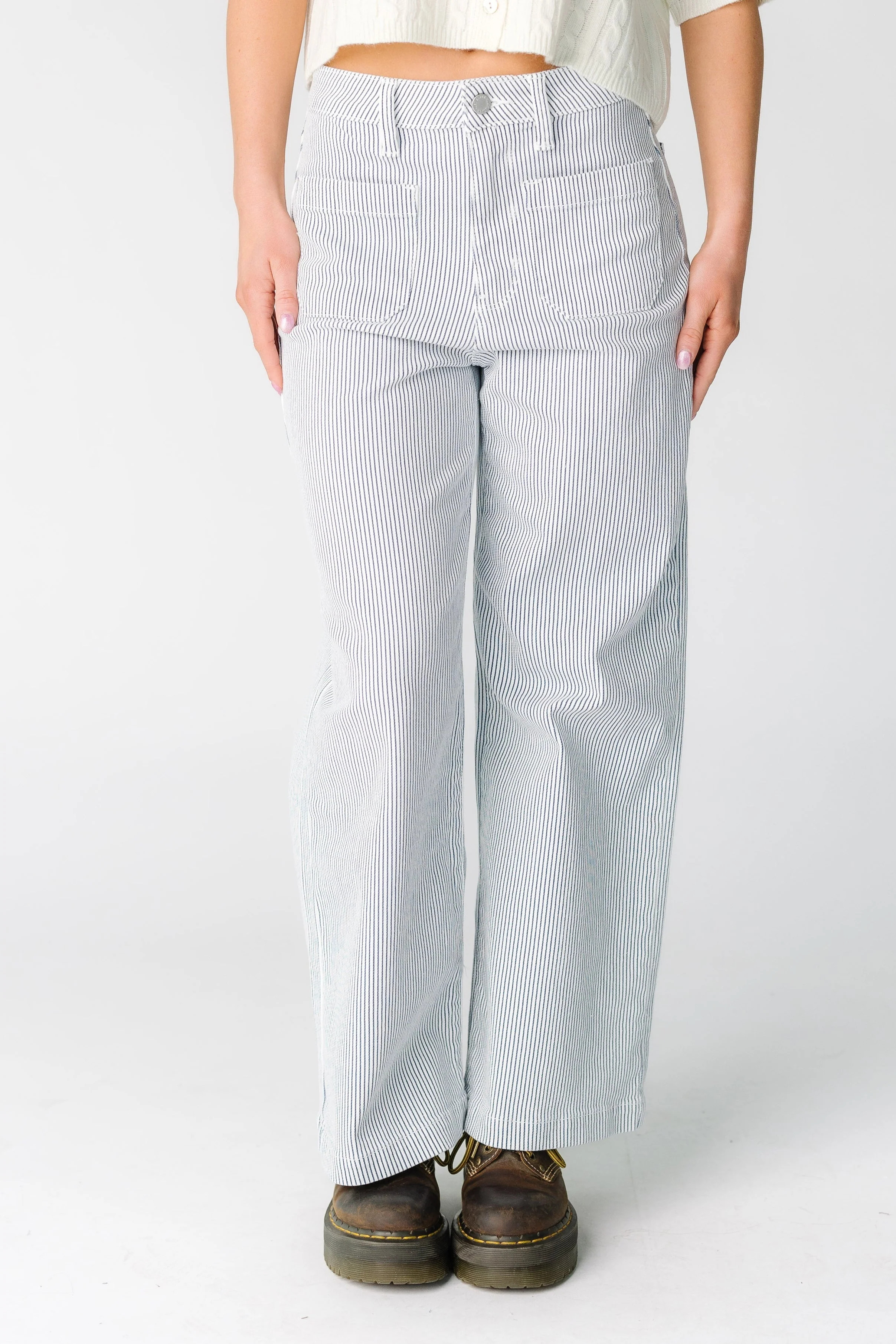 Date Time Stripe Wide Leg Denim | Called To Surf