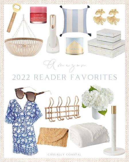 The top ten most purchased Amazon items in 2022 by Casually Coastal followers!

-
coastal home, coastal decor, home decor, living room decor, home decor under $50, white beaded chandelier, coastal chandeliers, bar cart decor, outdoor pillows, serena & lily dupe, earrings, decorative boxes, bookshelf decor, hydrangeas, florals, stems, rattan hooks, amazon beach cover-ups, affordable beach cover-ups, swim coverups, polarized sunglasses, women's sunglasses, white throw blanket, coastal kitchen decor, paper towel holder, beach house decor, wine opener, candles, straw clutch, woven clutch, beach vacation outfits, blue and white decor  

#LTKunder100 #LTKhome #LTKunder50