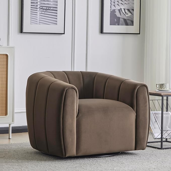 Christopher Knight Home Monroe Velvet Swivel Club Chair, Armchair with 360-Degree Rotation, Uphol... | Amazon (US)