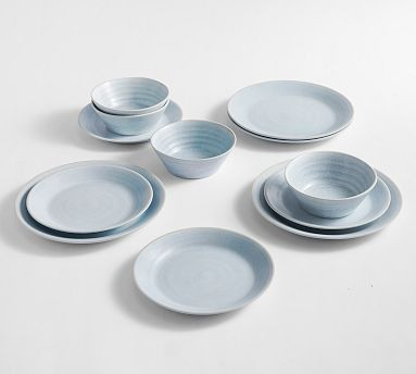 Larkin Outdoor Melamine 12-Piece Dinnerware Set | Pottery Barn (US)