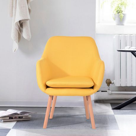 Homycasa 18.1" Yellow Armchair Office Chair Fabric Mid Back Yellow Standard | Walmart (CA)